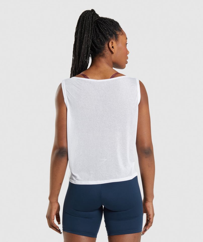 Women's Gymshark Training Oversized Tanks White | CA 603A1N